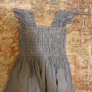 Hill House Ellie Nap Dress Navy Blue Gingham Tiered Midi Dress Size XS